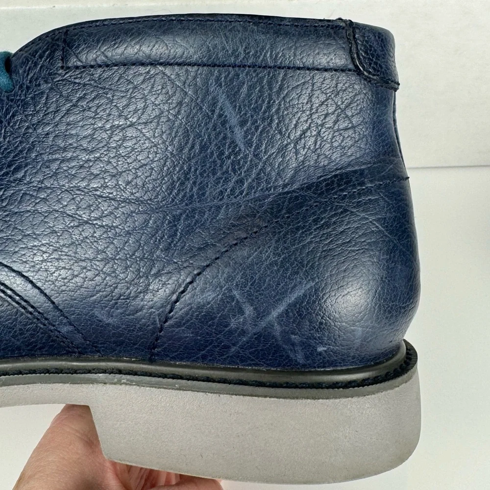 Cole Haan Men’s Great Jones Chukka II Boots Blue Leather Lace Up Size 7.5 Preppy